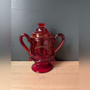 Fostoria Argus Ruby Henry Ford Museum Lidded Sugar Bowl